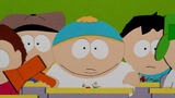 Cartman mit Megafon in South Park: Der Film.