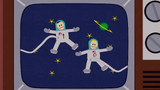 Terrance and Phillip in outer space.