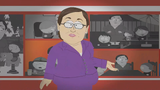 Jo Frost against a background of video clips of her at work with numerous badly behaved kids.