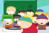 Cartman crapping out of his mouth in "Red Hot Catholic Love".