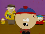 Clone Stan Marsh shot by Dr. Mephesto in "An Elephant Makes Love to a Pig".