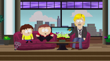 Cartman and Jimmy on her show, in "Fishsticks".