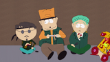 Jimbo, Ned, and Mayor McDaniels after turning to cannibalism in "Cartman's Mom is Still a Dirty Slut".