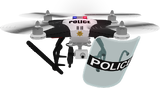 Riot police drone