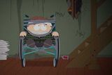 Cartman being held hostage in Michael Deets' basement in "Cartman's Incredible Gift".