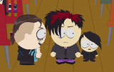 Larry accidentally spitting on Pete in "Goth Kids 3: Dawn of the Posers".