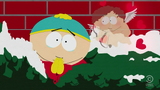 Cartman and Cupid Me watching Tolkien and Nichole in "Cartman Finds Love".