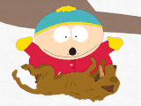 Cartman beating off a dog in "Proper Condom Use".