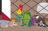 Frog King with Sparrow Prince and Catatafish in "The Death Camp of Tolerance".