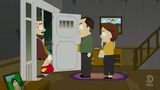 Cartman with Mr. Adams after telling him he can only drink soda at the foster home.