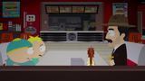 The restaurant being used as a private meeting area between the Goo Man, Cartman, and Butters.