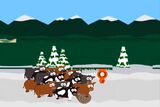 A screenshot from the "Stampede" minigame.