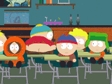 Cartman mooning Ms. Choksondik in "Fourth Grade".