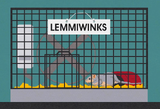 Lemmiwinks in his cage in the 4th grade classroom in "The Death Camp of Tolerance".