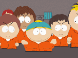 Cartman in jail in "Cartman's Silly Hate Crime 2000".