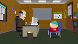 Cartman at Greeley Elementary's principal's office for ripping on Jacob Hallery.