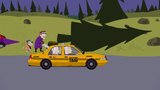 The Russian Taxi Driver in collision with a tree fell by Dick Dastardly.