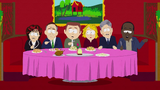 John and Patricia, along with O.J. Simpson and Gary Condit, attempts to initiate Butters' parents into their support group.