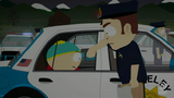 Cartman arrested for a fake police report.