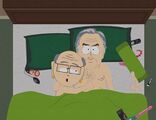 Richard having sex with Mrs. Garrison at her house.