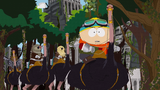 Cartman riding an ostrich