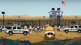 Shot of the border with all officers