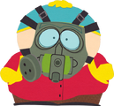 Cartman mit Gasmaske