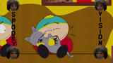 Evil Cartman pets Mr. Kitty