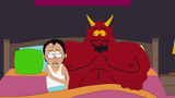 Chris complaining in bed with Satan