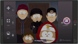 Jesse, Percy, and James getting a selfie with The New Kid in South Park: The Fractured But Whole.